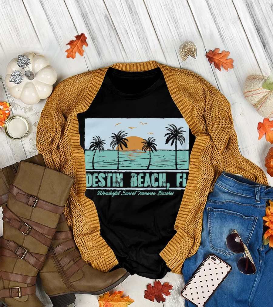 Destin Beach FL Wonderful Sunset Immense Beaches Vacation Holiday T-Shirt