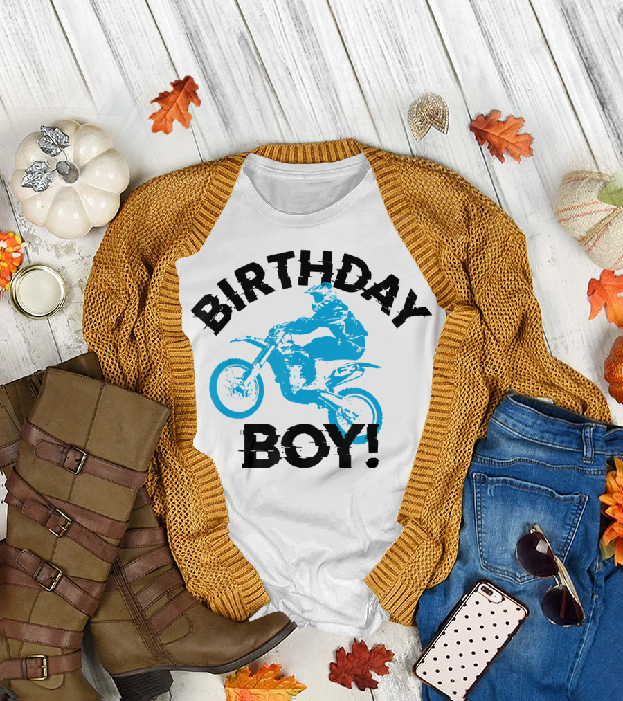 Birthday Boy Motocross Rider Dirt Bike T-Shirt