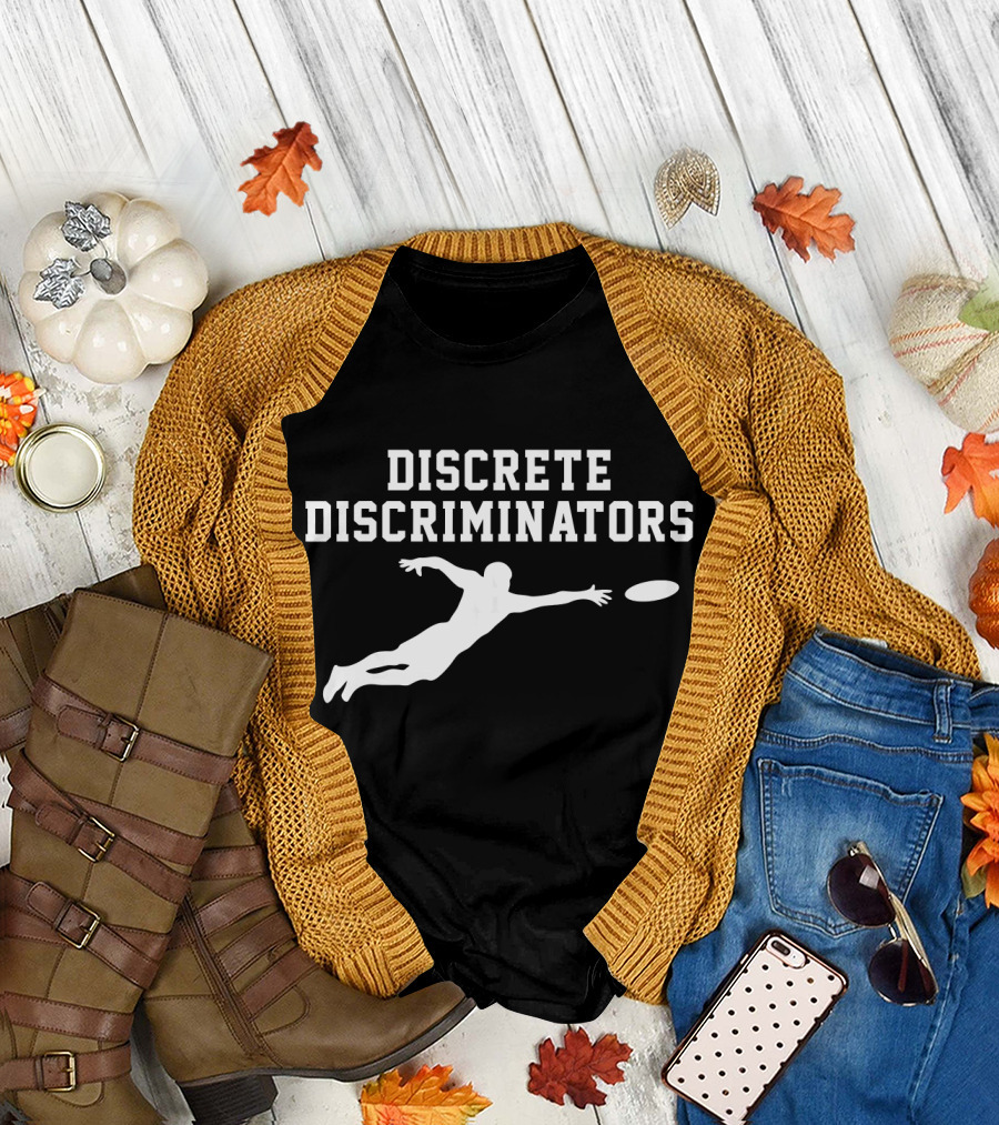 DISCrete DISCriminators Ultimate Frisbee Player in Action T-Shirt