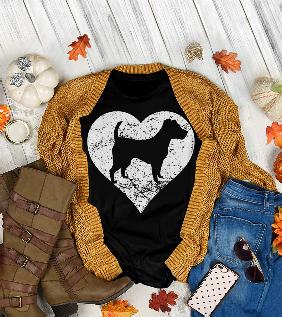 Distressed Heart Jack Russell Terrier T-Shirt