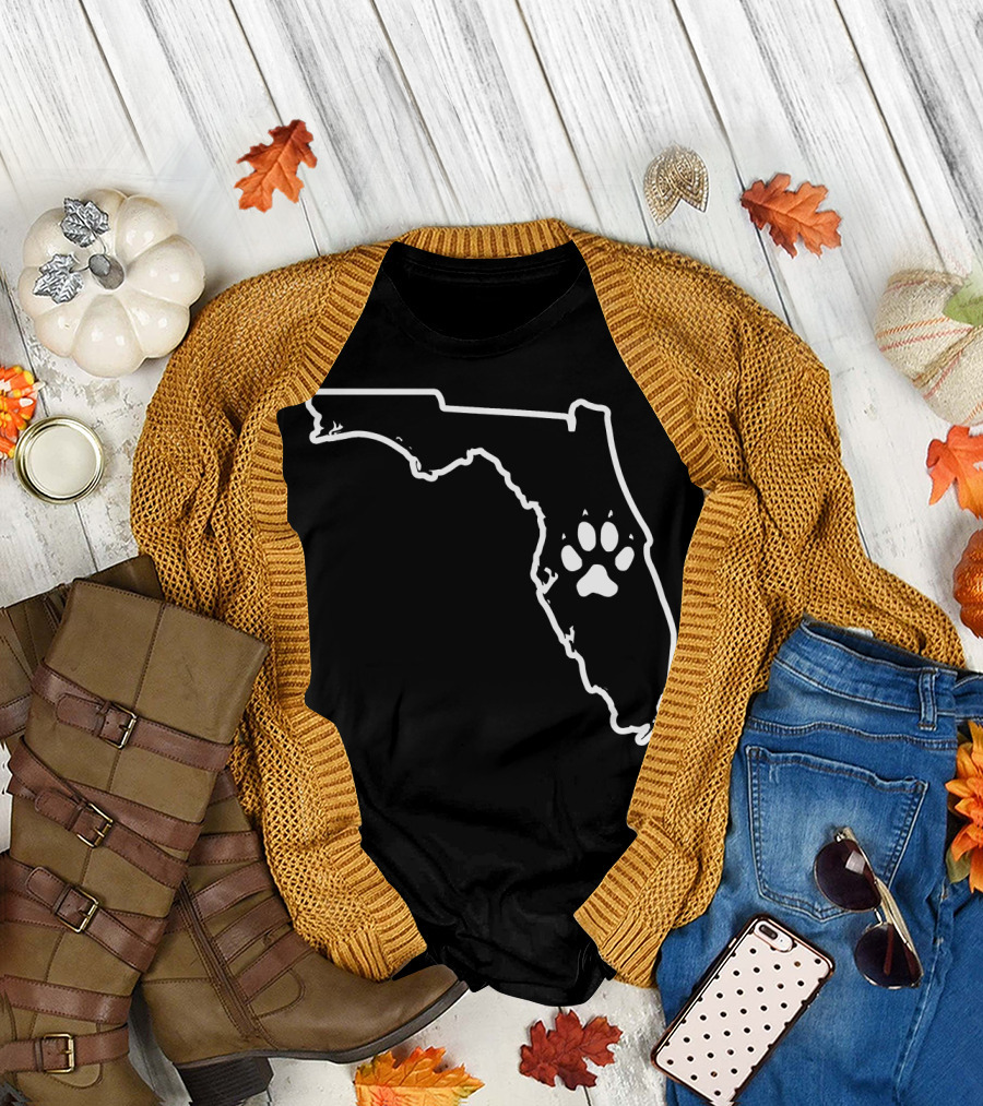Dog Rescue Mom Florida Paw Print Little Dog Rescue T-Shirt