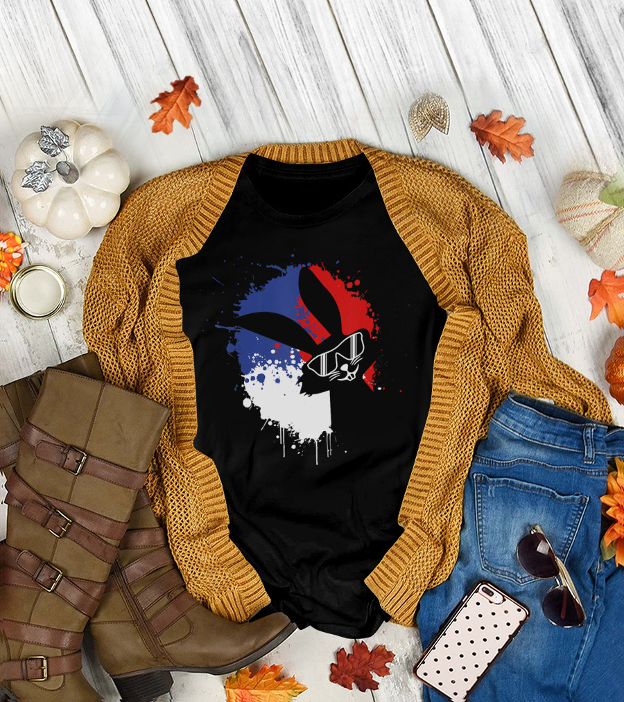 Playboy Bunny Graffiti American Flag Colors Easter Egg T-Shirt