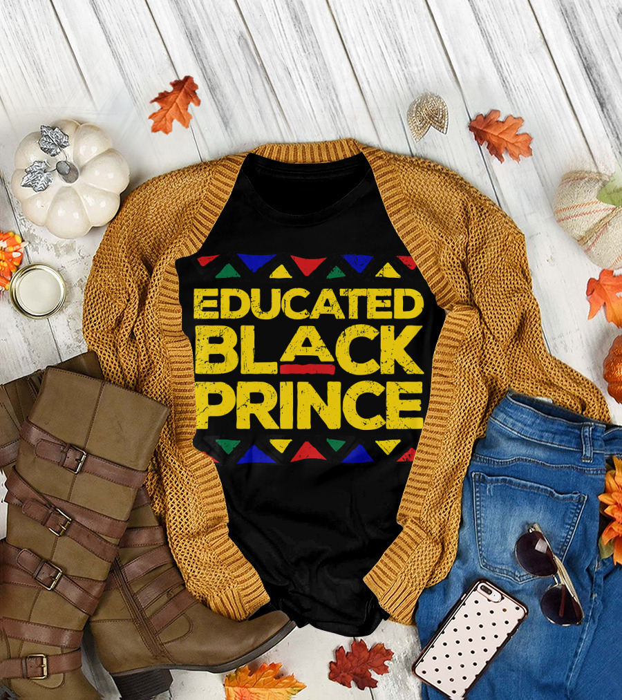 Educated Black Prince African Patterns Panthers T-Shirt