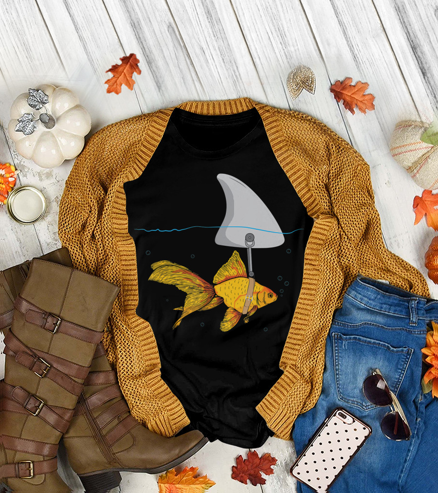 Fake Shark Goldfish Funny Fish T-Shirt