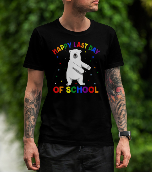 Happy Last Day Of School Flossing Polar Bear T-Shirt