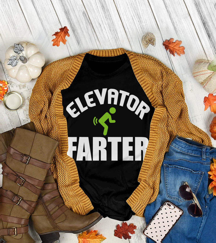 Elevator Farter Funny Mech Buttons T-Shirt