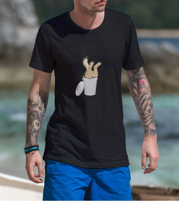 Furry Trash German Shepherd Trash Can Dive T-Shirt