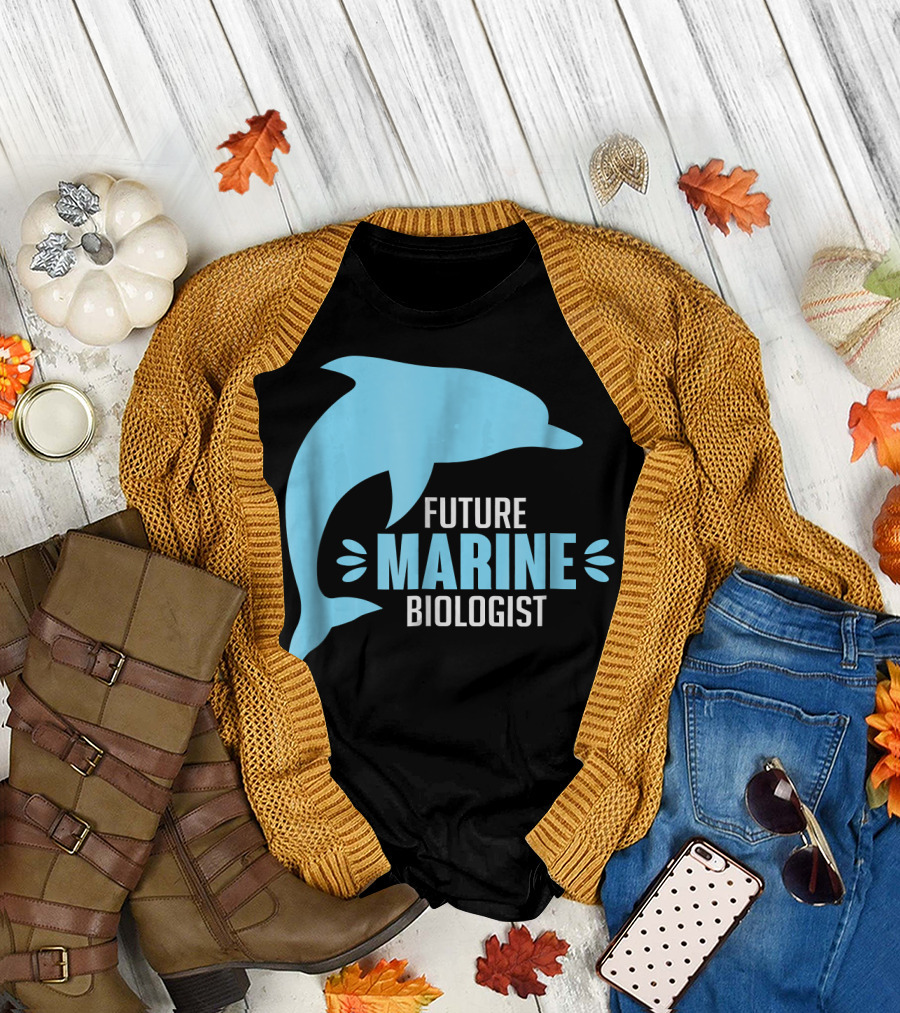 Future Marine Biologist Dolphin Silhouette Career Aspiration T-Shirt