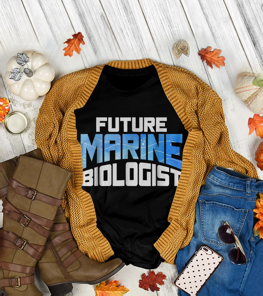 Future Marine Biologist Enthusiast Ocean Blue Burst T-Shirt