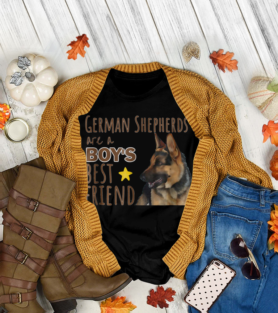 German Shepherds Are a Boy's Best Friend Star T-Shirt