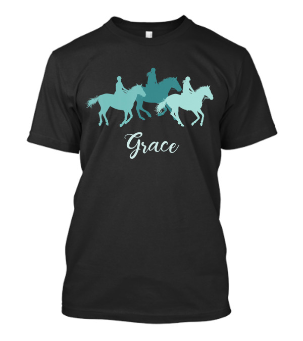 Grace Horse Girl Personalized Name Birthday T-Shirt