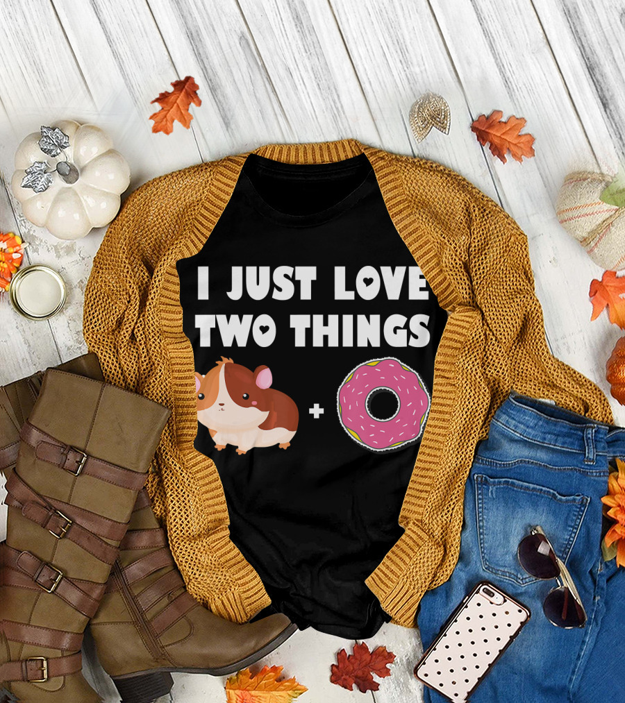 I Just Love Two Things Guinea Pig And Donut Plus Fun Vibrant T-Shirt