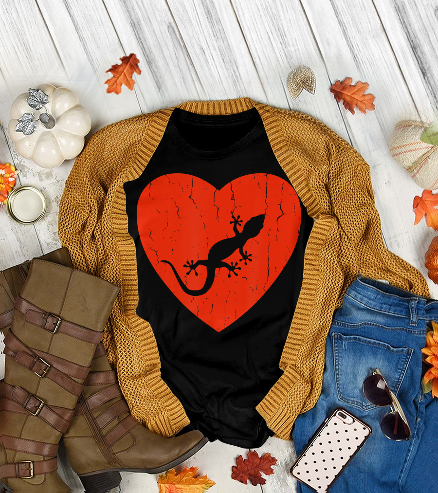 I Love Leopard Geckos Heart T-Shirt