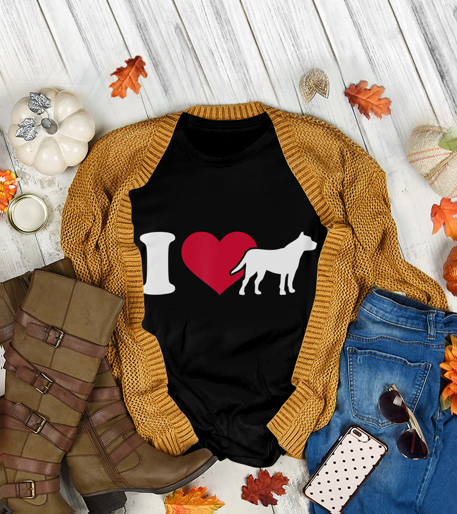 I Love Heart Pitbulls T-Shirt