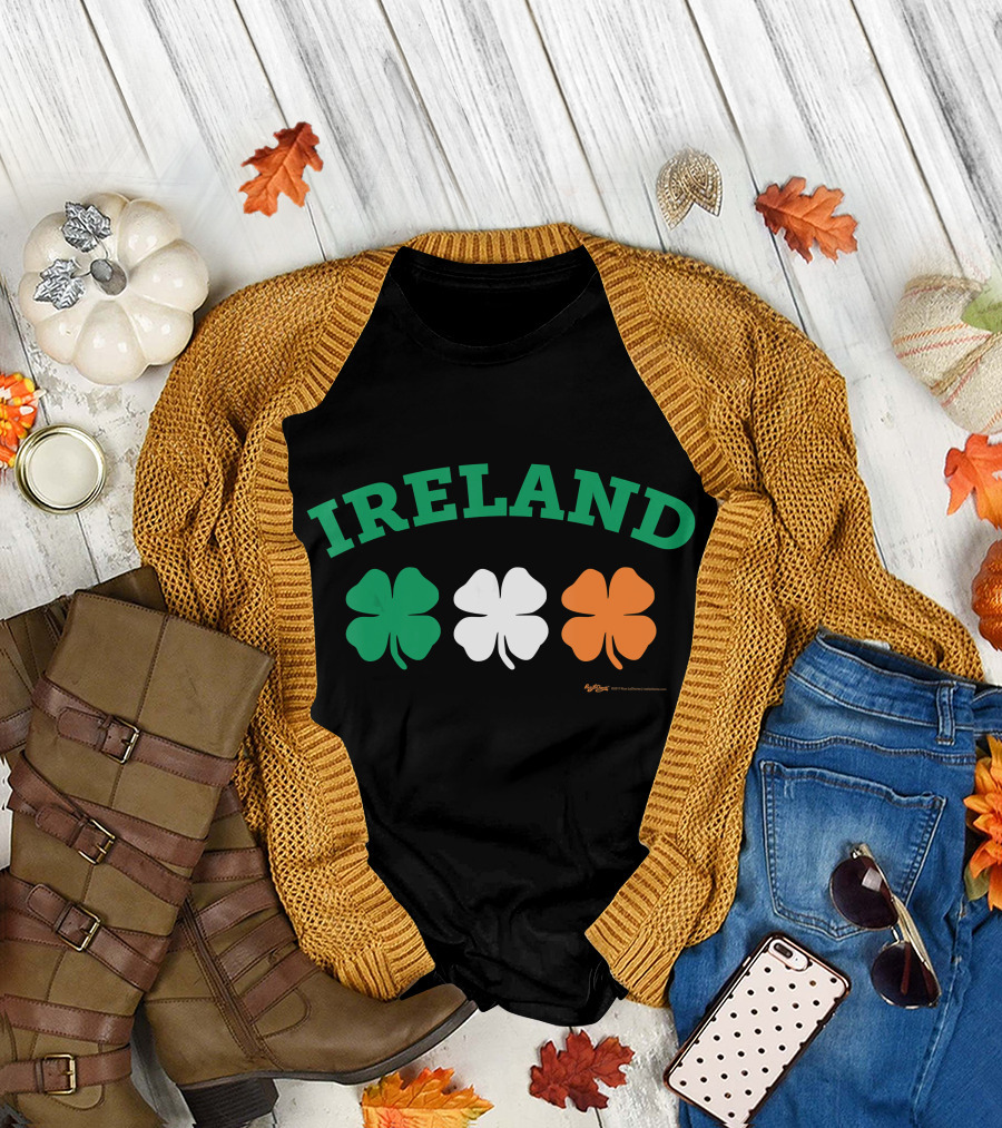Ireland Shamrock Green White Orange Flag T-Shirt