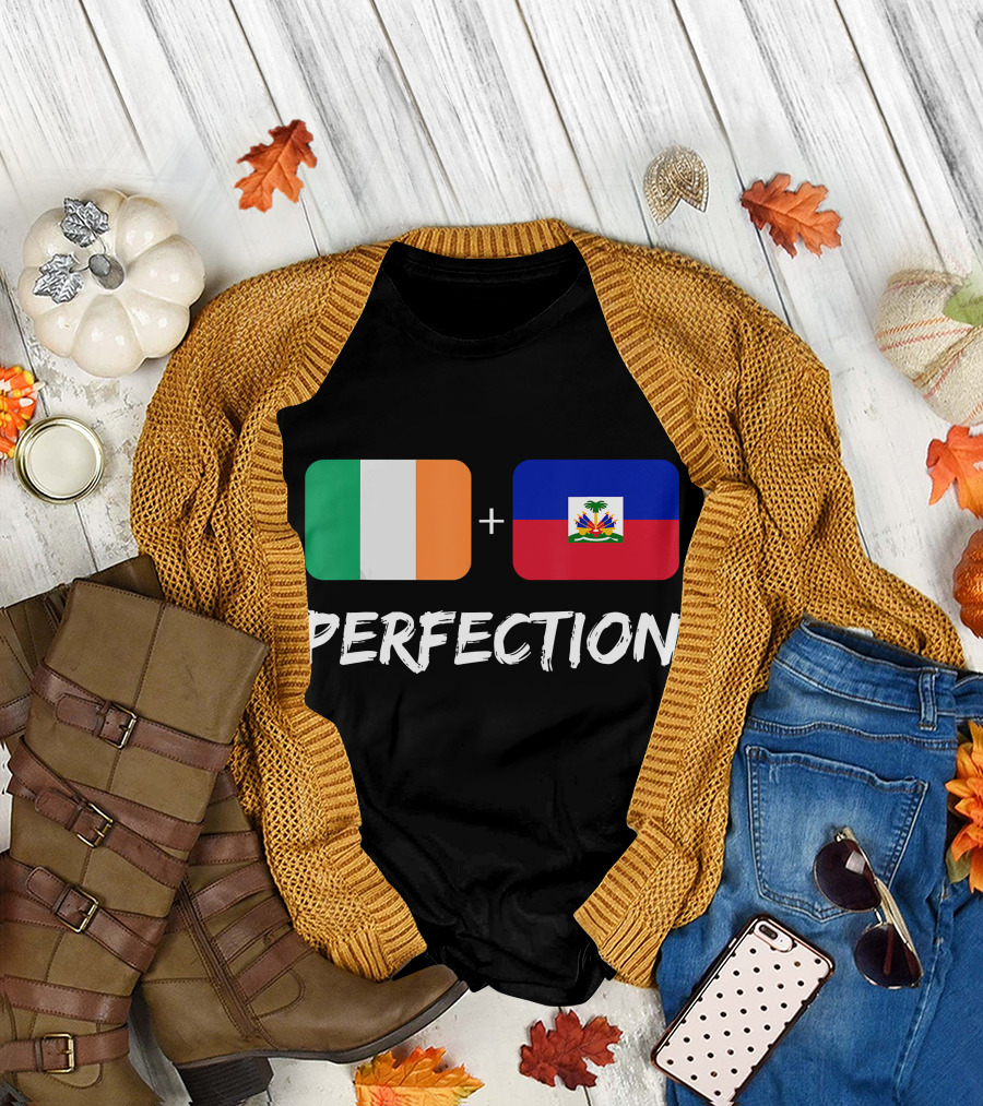 Irish Plus Haitian Flags Perfection Heritage T-Shirt