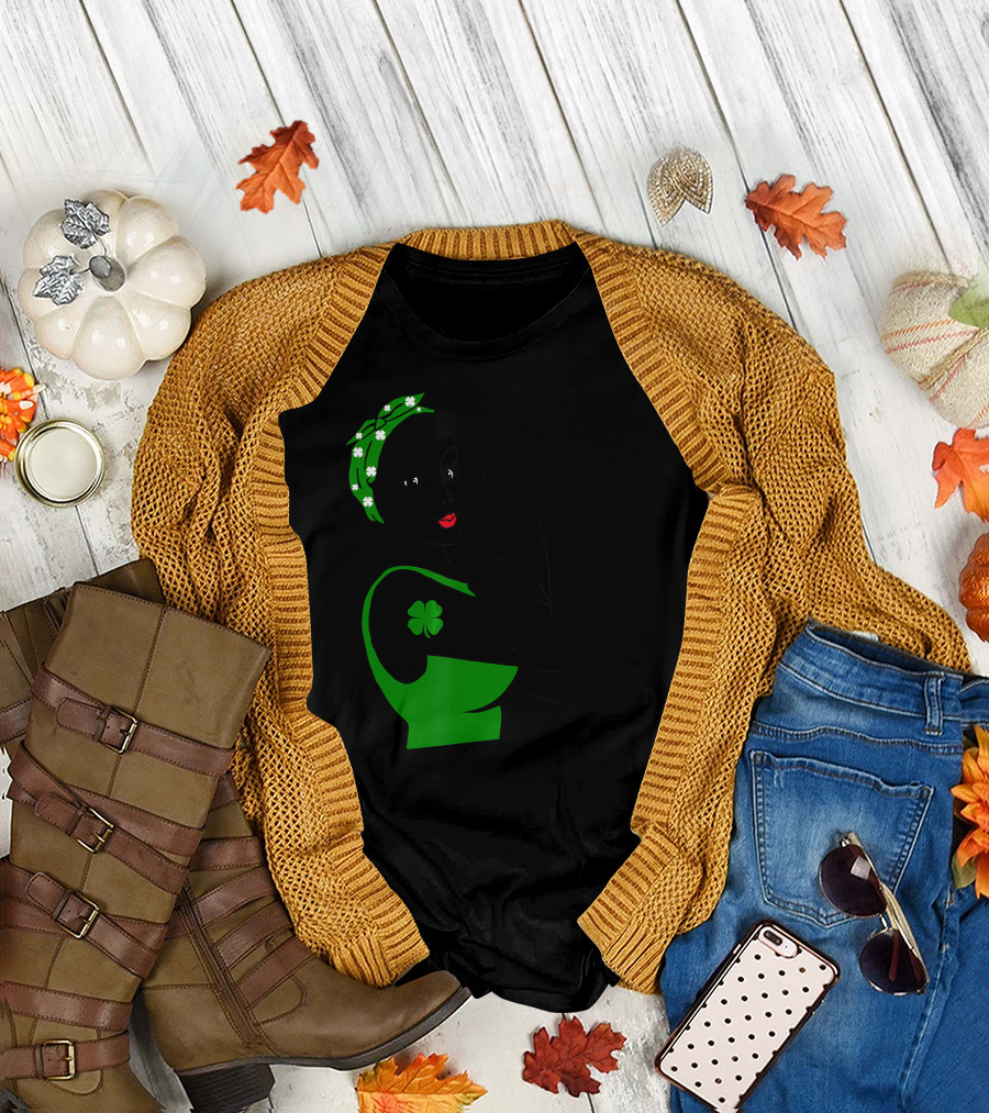 Rosie the Riveter Irish Shamrock St Patricks Iconic T-Shirt