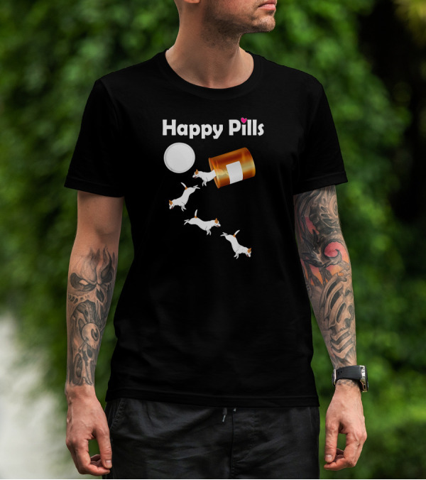 Happy Pills Jack Russell Terrier Jumps T-Shirt