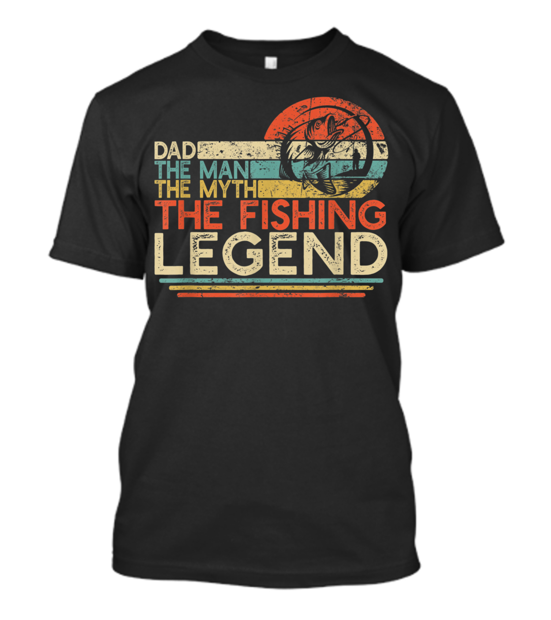 Dad The Man The Myth The Fishing Legend Vintage Fisherman T-Shirt