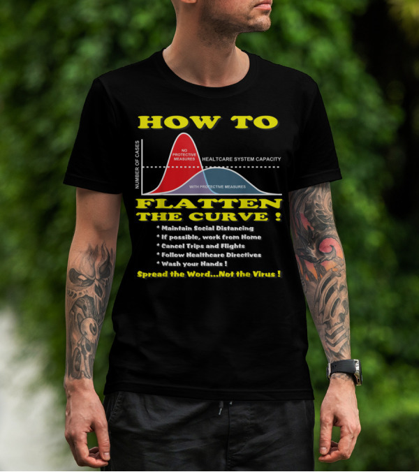 HOW TO FLATTEN THE CURVE MAINTAIN SOCIAL DISTANCING SPREAD THE WORD NOT THE VIRUS HEALTHCARE SYSTEM CAPACITY T-Shirt