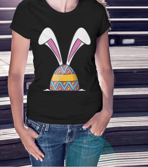 Funny Bunny Easter Cute Happy Rabbit Egg T-Shirt