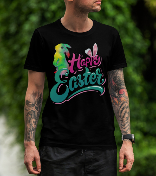 Happy Easter Watercolor Bunny Vibrant T-Shirt