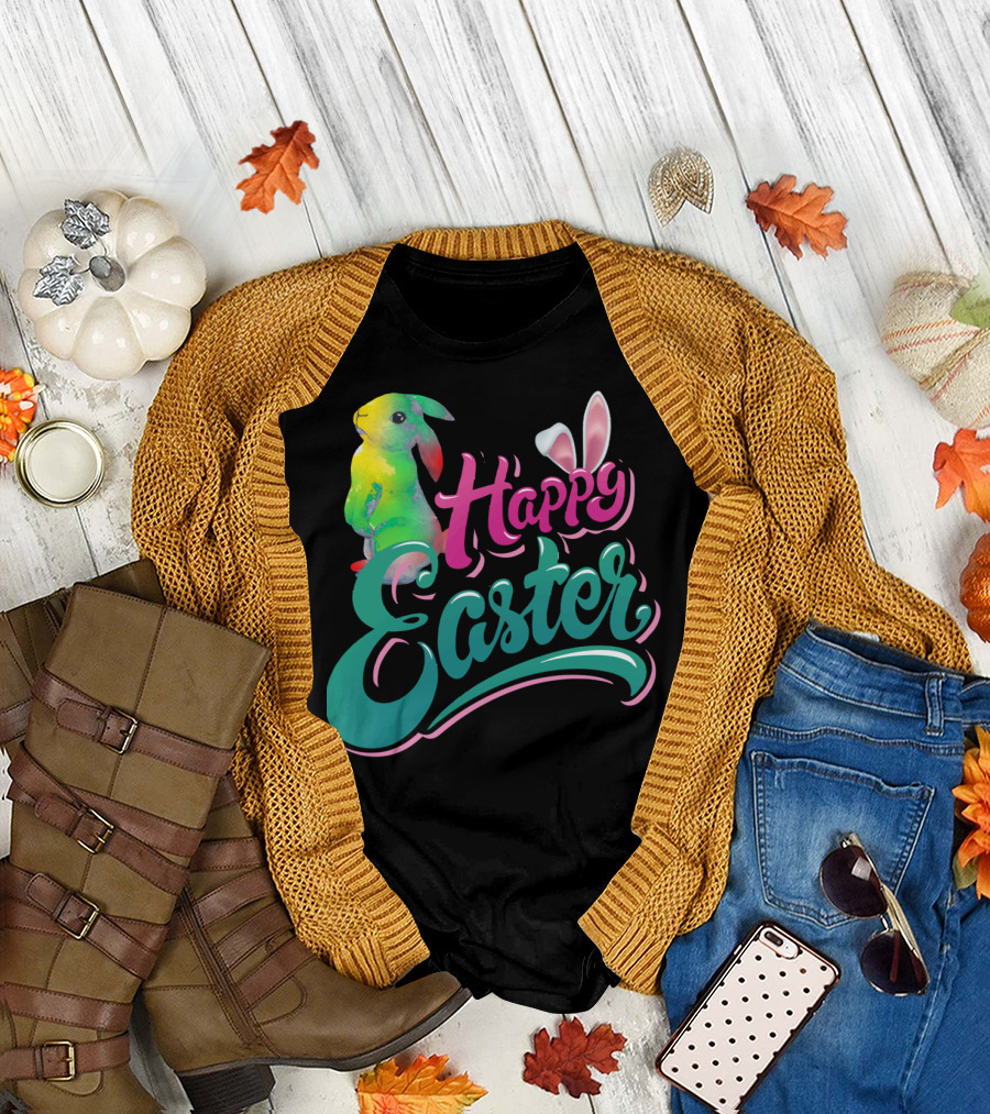 Happy Easter Watercolor Bunny Vibrant T-Shirt