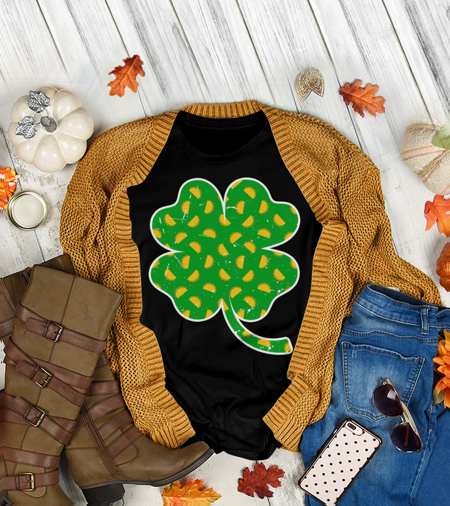 Taco Lover St Patricks Day Clover Saint Paddys Shamrock Tacos T-Shirt