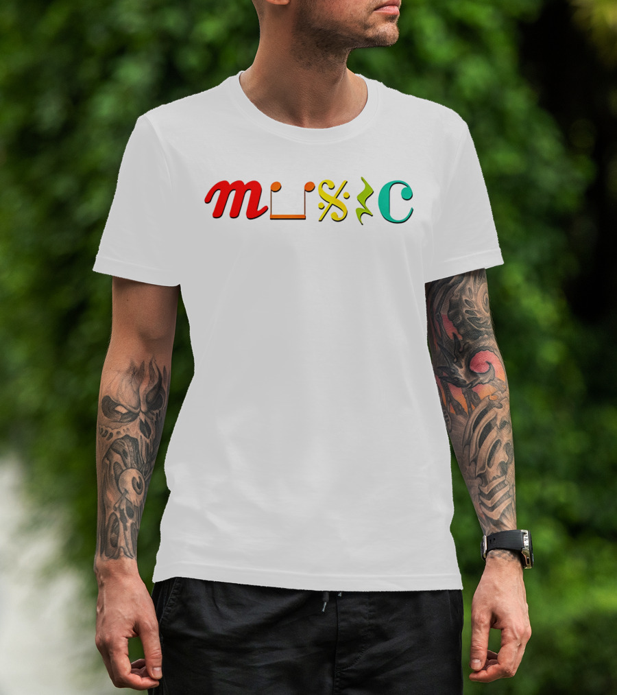 Music Life D2703 Creative Typography T-Shirt