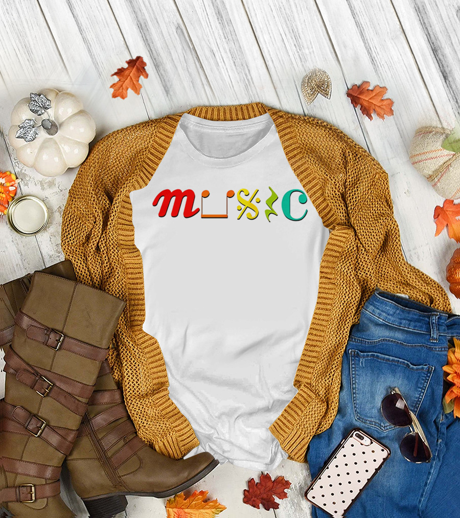 Music Life D2703 Creative Typography T-Shirt
