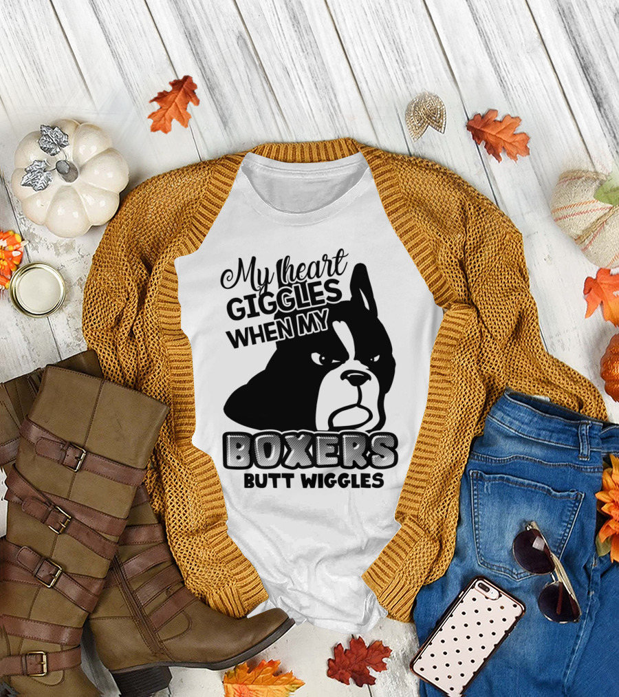My Heart Giggles When My Boxer's Butt Wiggles T-Shirt
