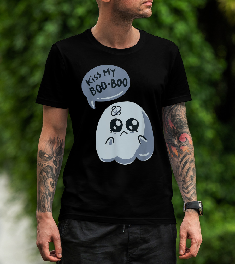 Kiss My Boo-Boo Sad Crying Ghost T-Shirt