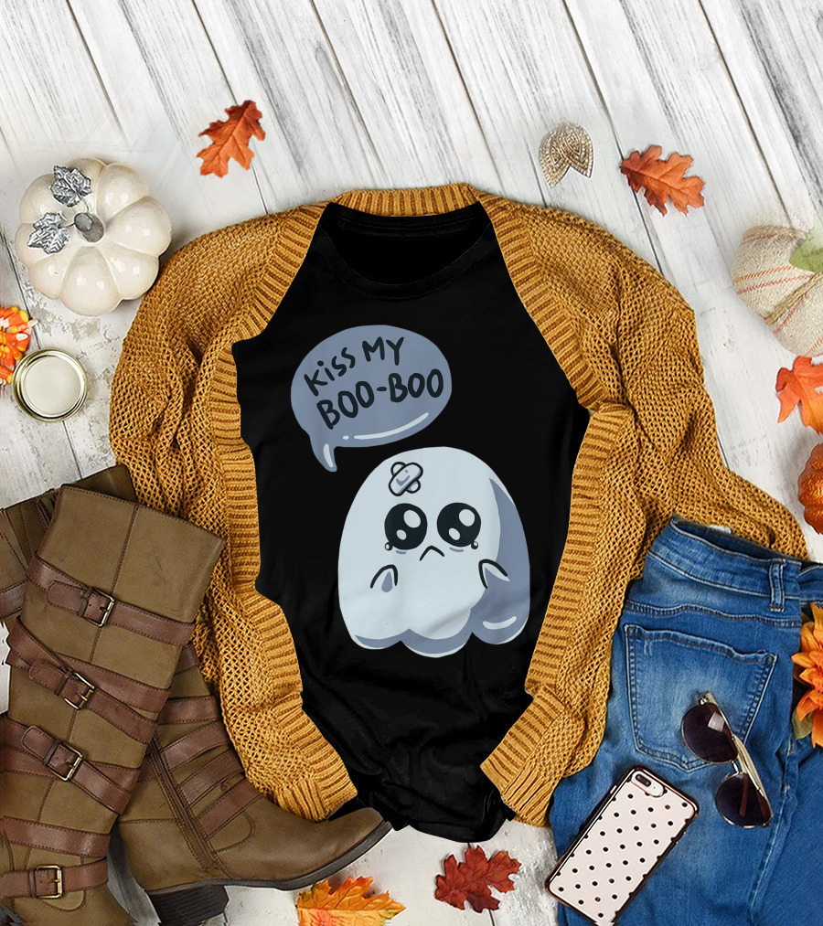 Kiss My Boo-Boo Sad Crying Ghost T-Shirt