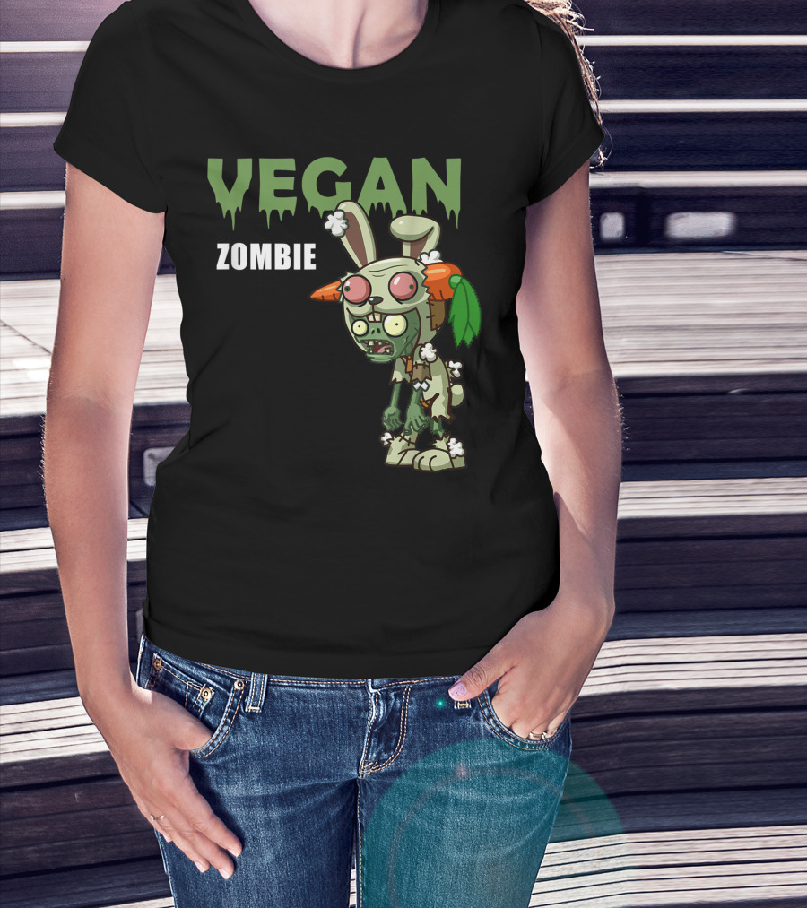 VEGAN ZOMBIE Carrot Bunny Costume Character T-Shirt