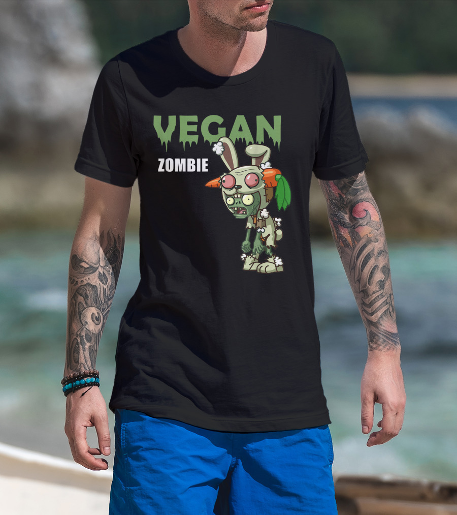 VEGAN ZOMBIE Carrot Bunny Costume Character T-Shirt