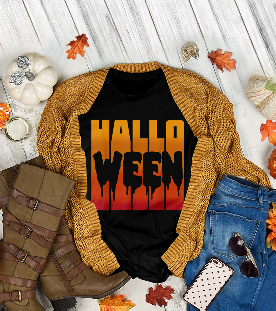 Halloween Dripping Text T-Shirt