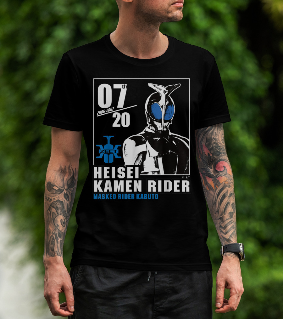 07th Heisei Kamen Rider 20th 2006-2007 Masked Rider Kabuto ZECT T-Shirt