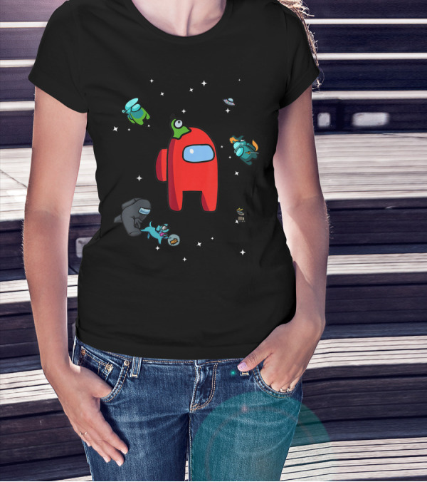 Aliens Among Us Pets Crew Mate Space Adventure T-Shirt