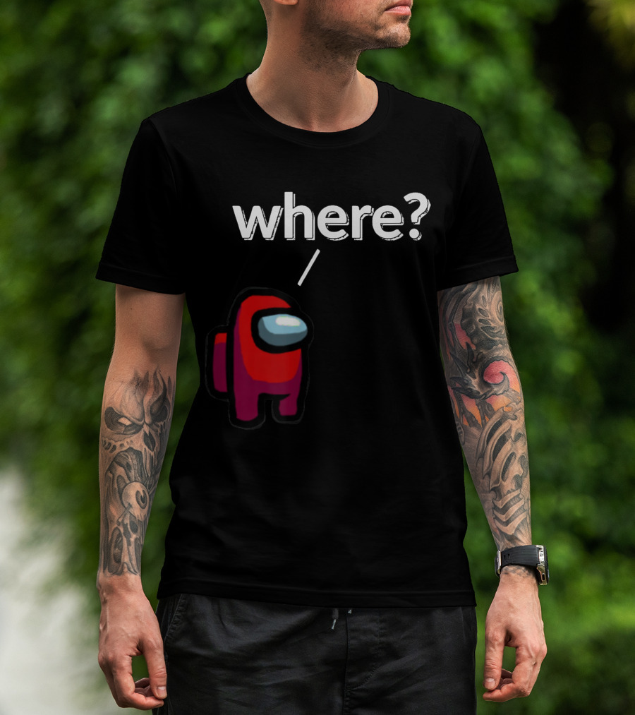 Impostor Among Us Where Essential Red Crewmate Question Mark T-Shirt