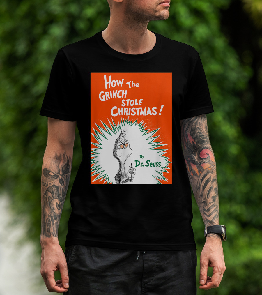 How The Grinch Stole Christmas By Dr. Seuss Book Cover T-Shirt