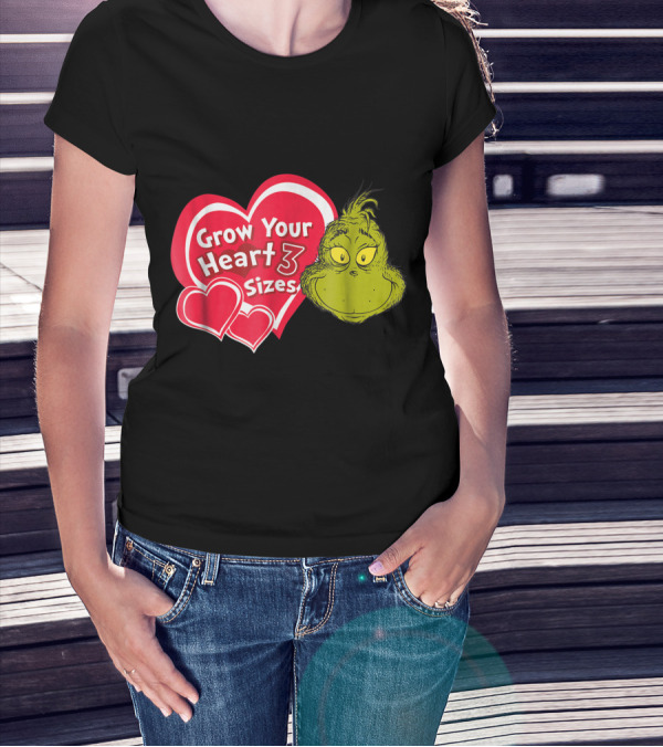 Dr Seuss Grinch Grow Your Heart 3 Sizes T-Shirt