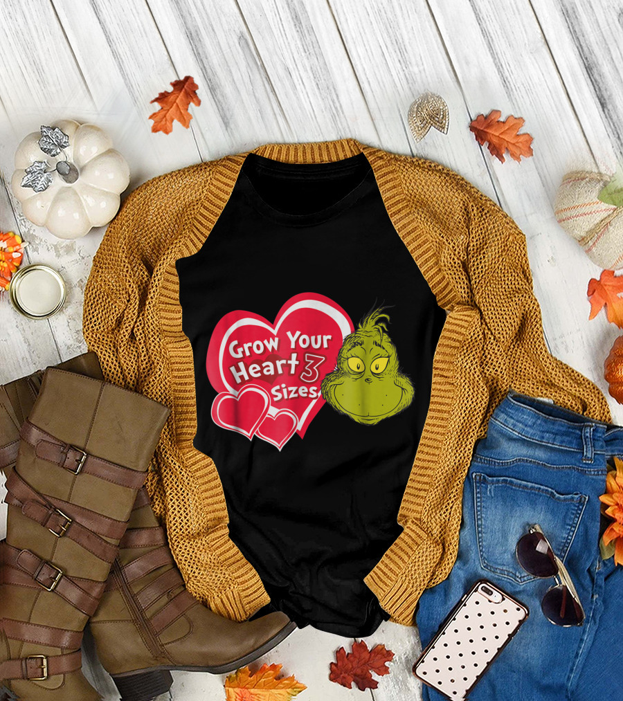 Dr Seuss Grinch Grow Your Heart 3 Sizes T-Shirt
