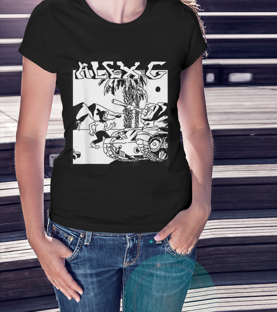 Sandy Alex G Cartoon Tank Forest Scene T-Shirt