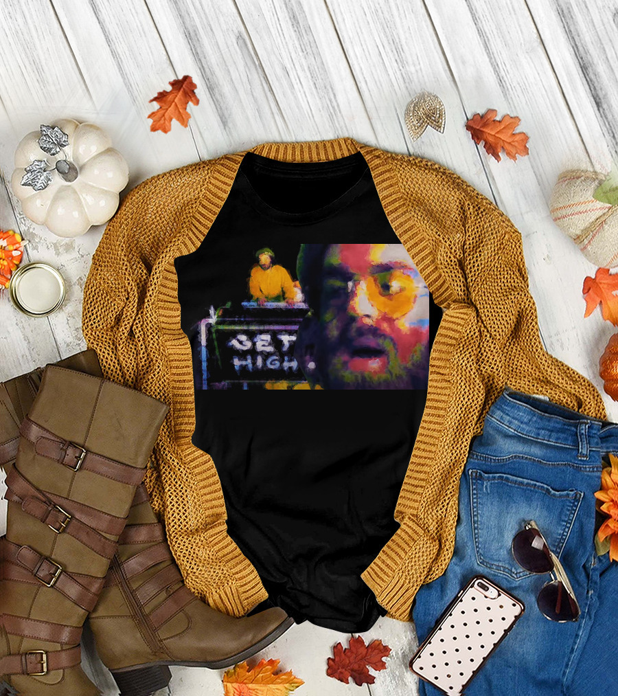 Get High Colorful Portrait and DJ Booth T-Shirt