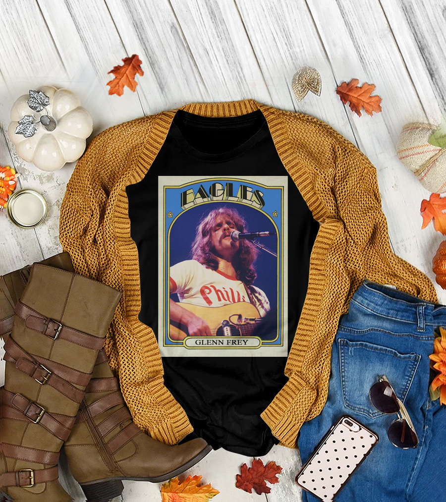 Eagles Glenn Frey Vintage Phillies Tee Card T-Shirt