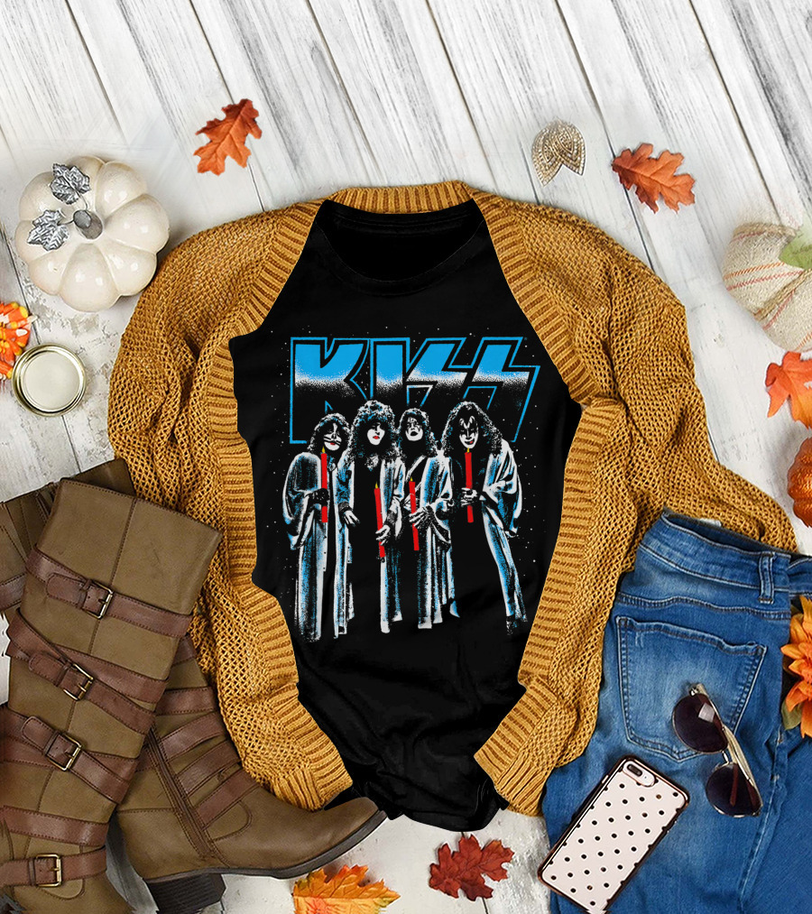 KISS Not So Silent Night Band Members Candle T-Shirt
