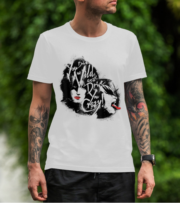 KISS You Drive Us Wild Crazy Faces Red Lips T-Shirt