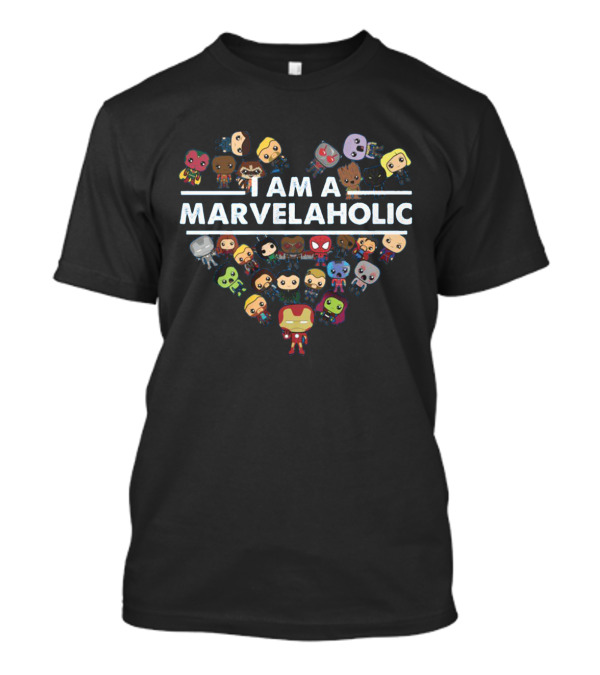 I AM A MARVELAHOLIC MARVEL FANS CHARACTERS HEART T-Shirt