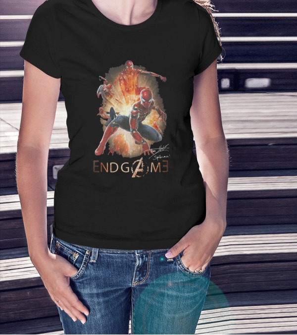 SPIDER MAN AVENGERS ENDGAME TOM HOLLAND SPIDERMAN SIGNATURE T-Shirt