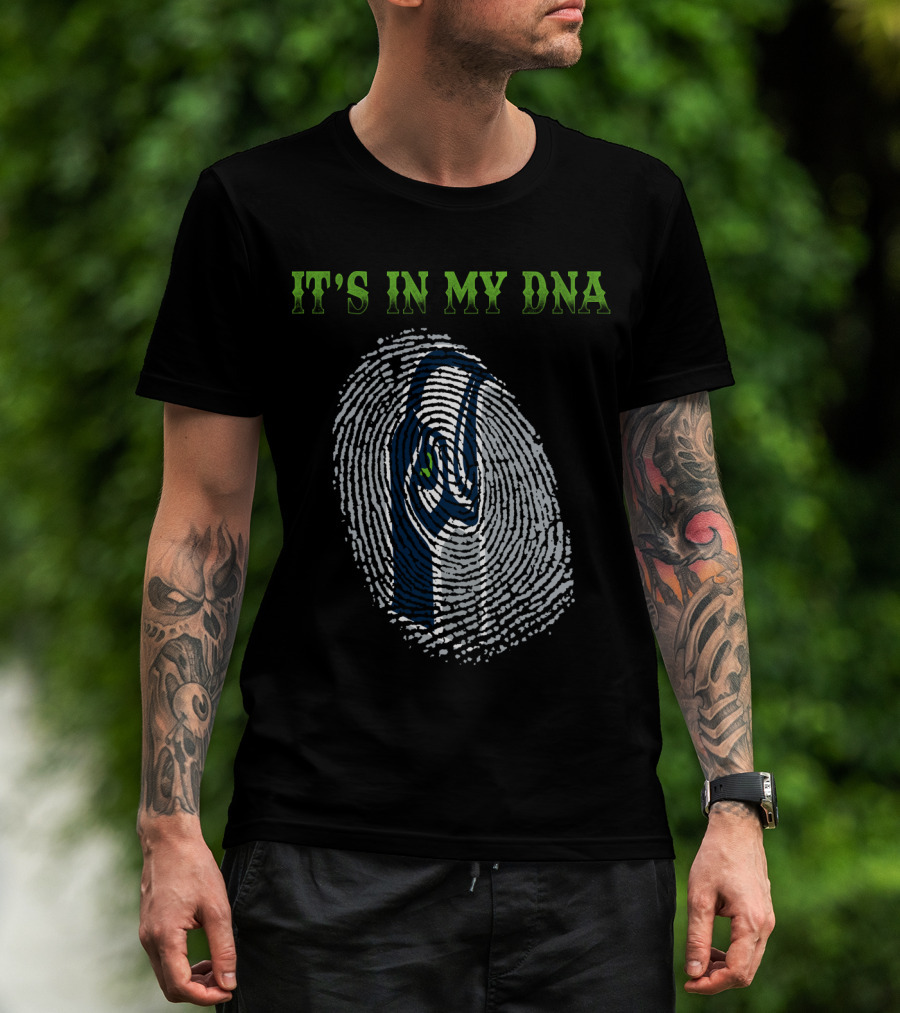 It's In My Dna Seattle Seahawks Fingerprint T-Shirt